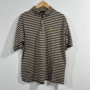 Masters Collection 60's Two Fly Mens Large Golf Polo Shirt Classic Stripe Cotton